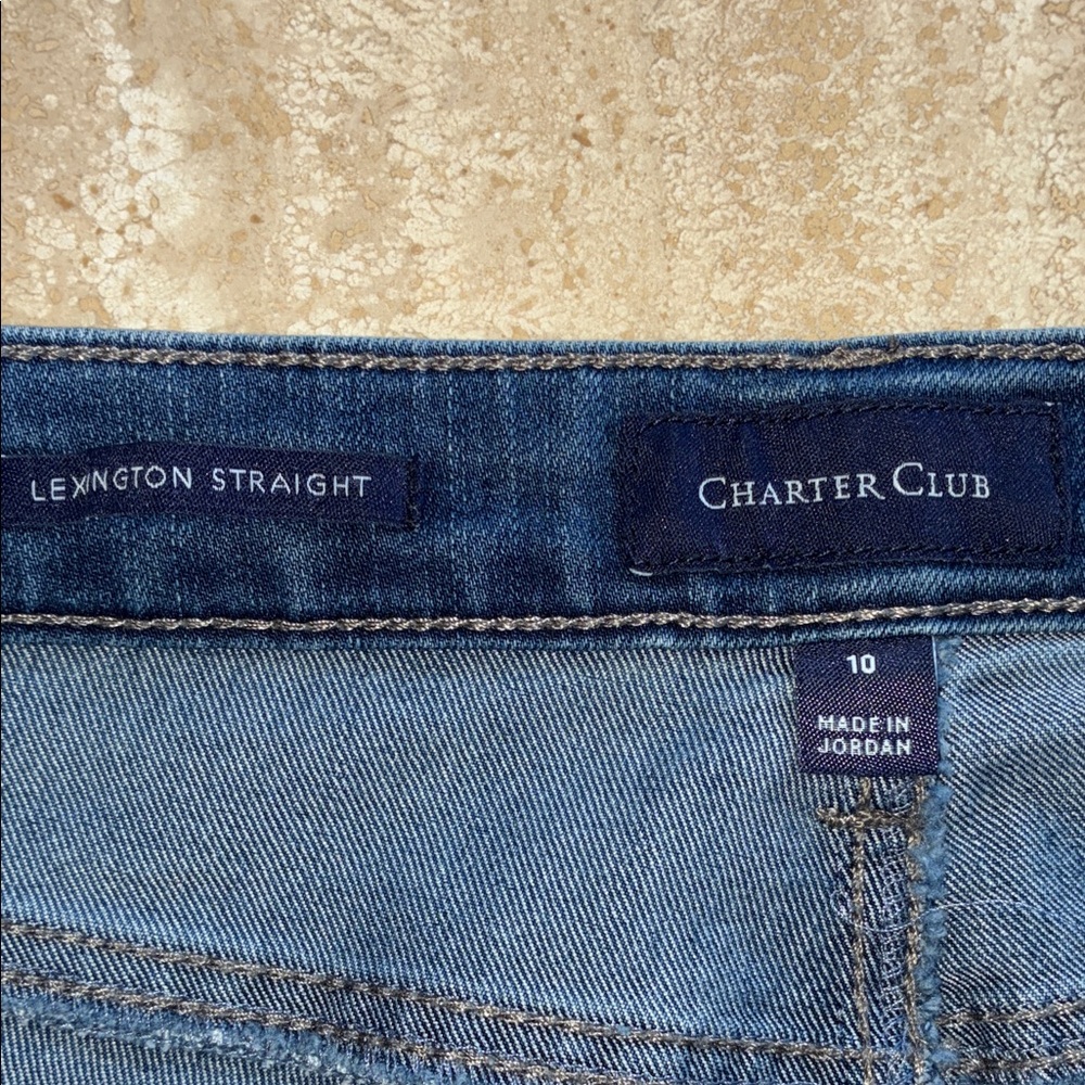 CHARTER CLUB Jeans Lexington Straight Leg High-Rise Women's Medium Wash. 10 - Picture 10 of 17